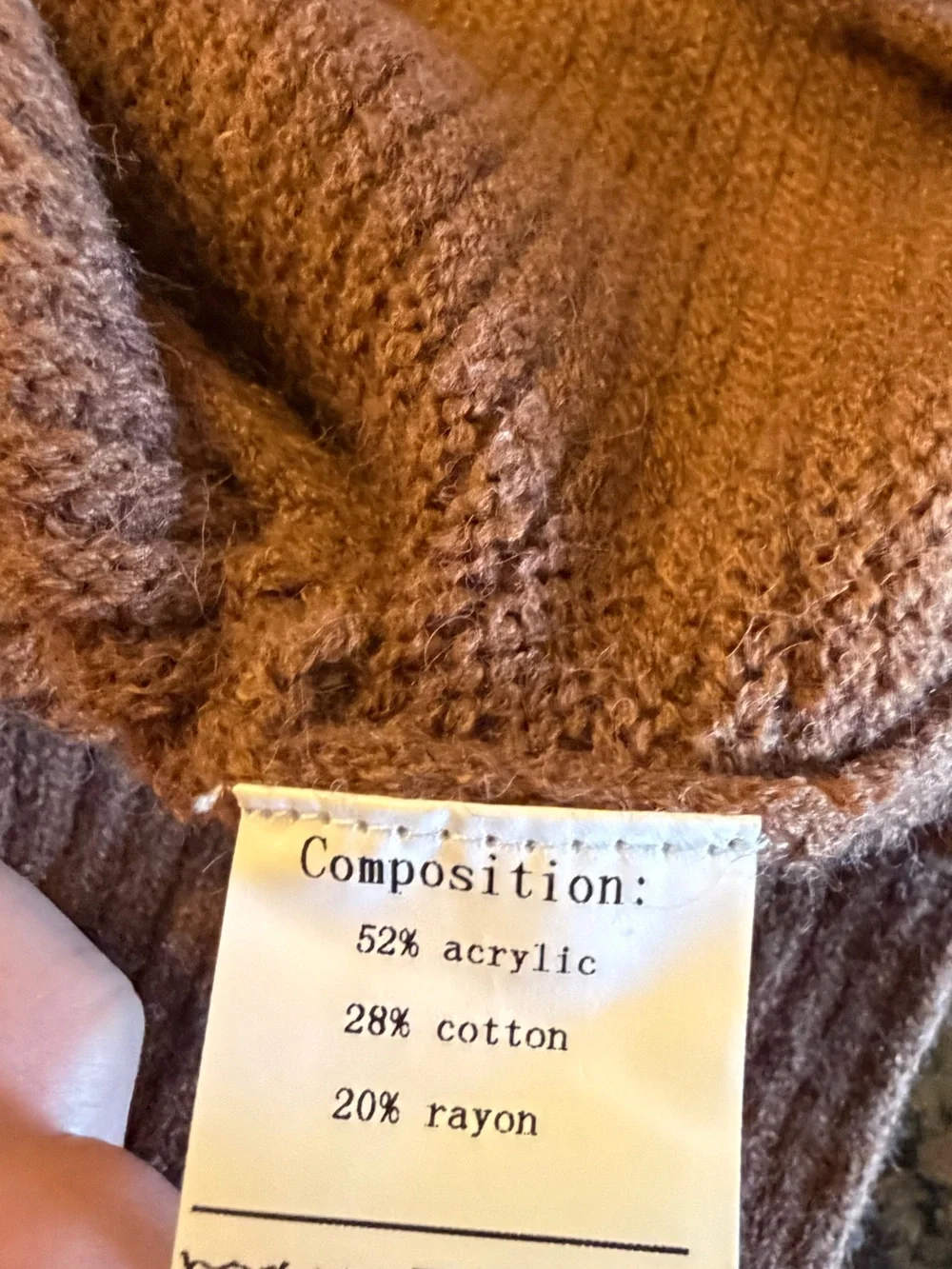 Brown Turtleneck Ribbed Sweater soft winter Medium casual dressy